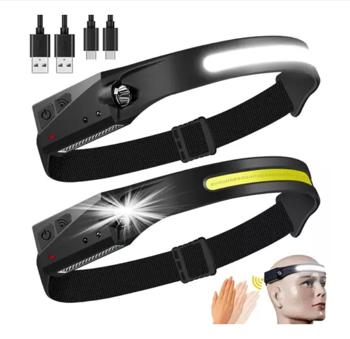 🔦 Linterna frontal LED recargable e impermeable — Iluminación profesional ⚡ OFERTA POR TIEMPO LIMITADO 🚨