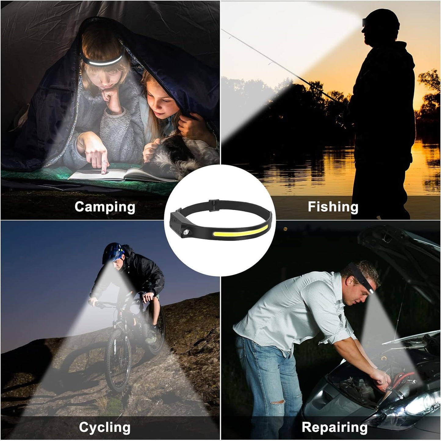 🔦 Linterna frontal LED recargable e impermeable — Iluminación profesional ⚡ OFERTA POR TIEMPO LIMITADO 🚨