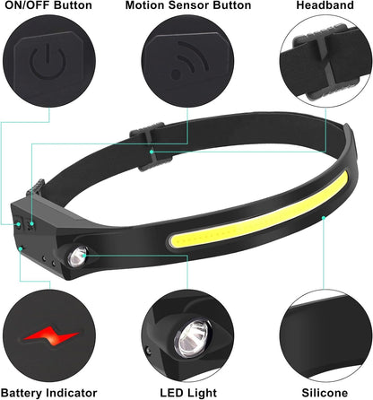 🔦 Linterna frontal LED recargable e impermeable — Iluminación profesional ⚡ OFERTA POR TIEMPO LIMITADO 🚨